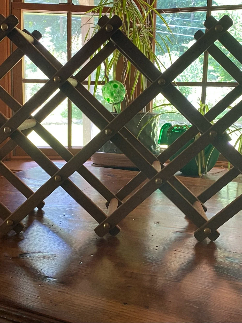 Vintage Expandable Wooden Wine Rack